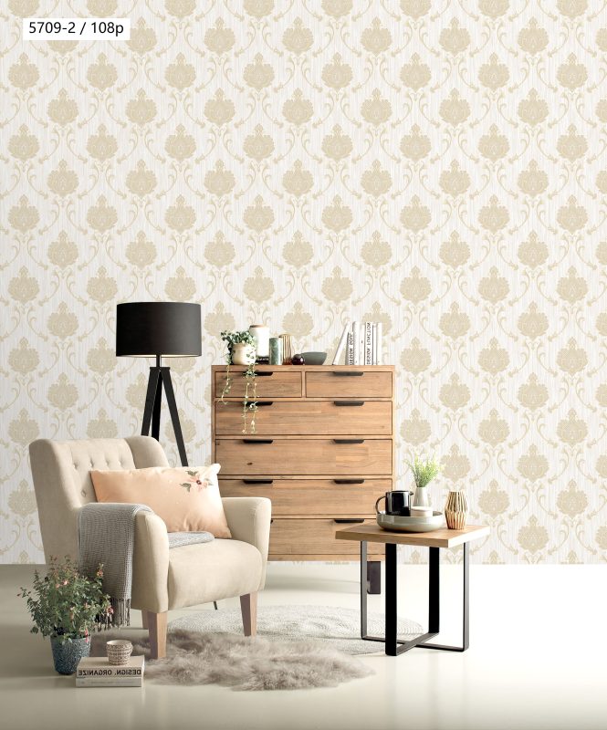 Giấy Dán Tường Hoa Văn Châu Âu Cổ Điển 3D Hàn Quốc 5709-2