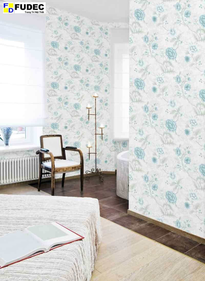 Giấy Dán Tường Hàn Quốc Hoa Hồng Dây 3D 9823-2