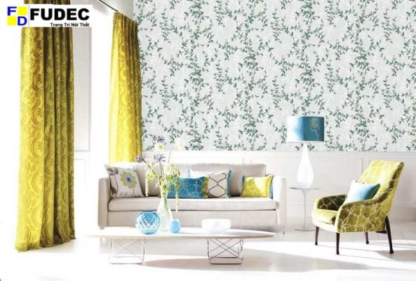 Giấy Dán Tường Hàn Quốc Dây Lá 3D 9825-2