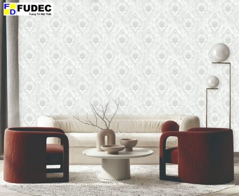 Giấy Dán Tường Phòng Ngủ Hoa Văn Cổ Điển LUX022