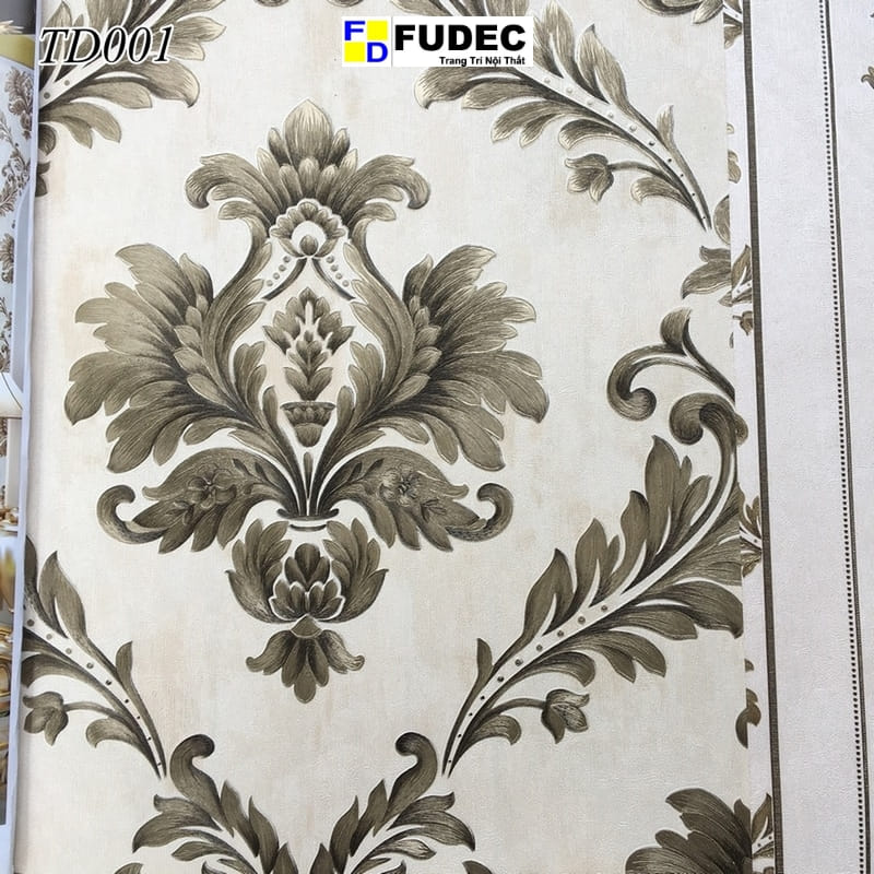 Giấy Dán Tường Phòng Khách Hoa Văn Cổ Điển Châu Âu TD05