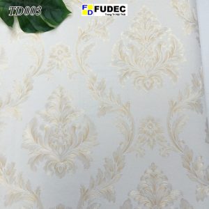 Giấy Dán Tường Phòng Khách Hoa Văn Châu Âu Vàng TD03