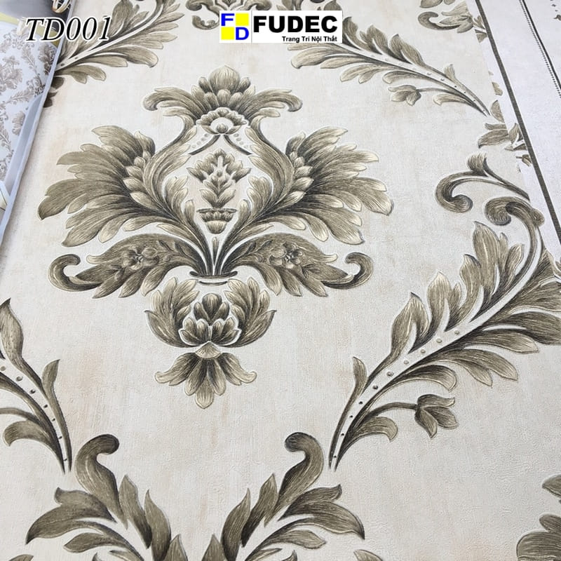 Giấy Dán Tường Phòng Khách Hoa Văn Cổ Điển Châu Âu TD05