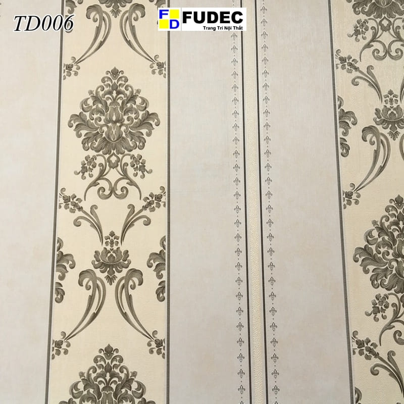 Giấy Dán Tường Phòng Khách Hoa Văn Châu Âu TD06