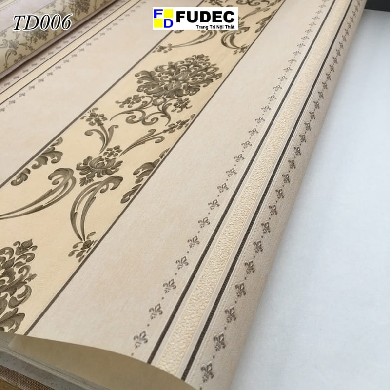 Giấy Dán Tường Phòng Khách Hoa Văn Châu Âu TD06