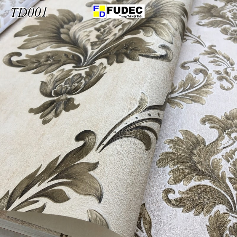 Giấy Dán Tường Phòng Khách Hoa Văn Cổ Điển Châu Âu TD05