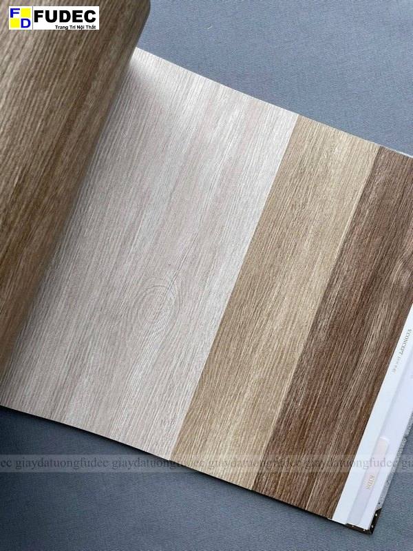 Bề mặt giấy dán tường Hàn Quốc vân gỗ tự nhiên