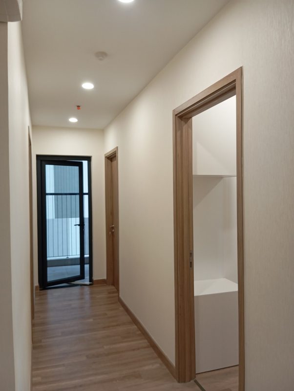 Công trình thực tế giấy dán tường Hàn Quốc màu be FUDEC