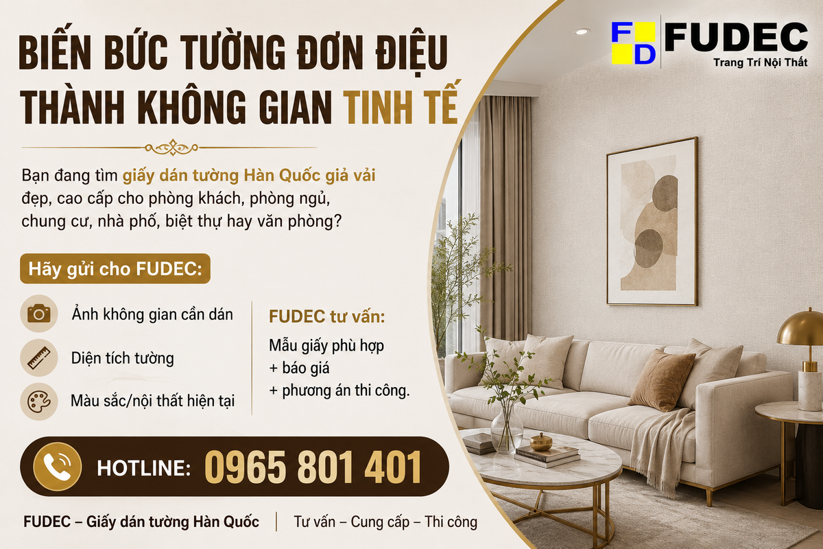 FUDEC – Giay dan tuong Han Quoc Tu van – Cung cap – Thi cong