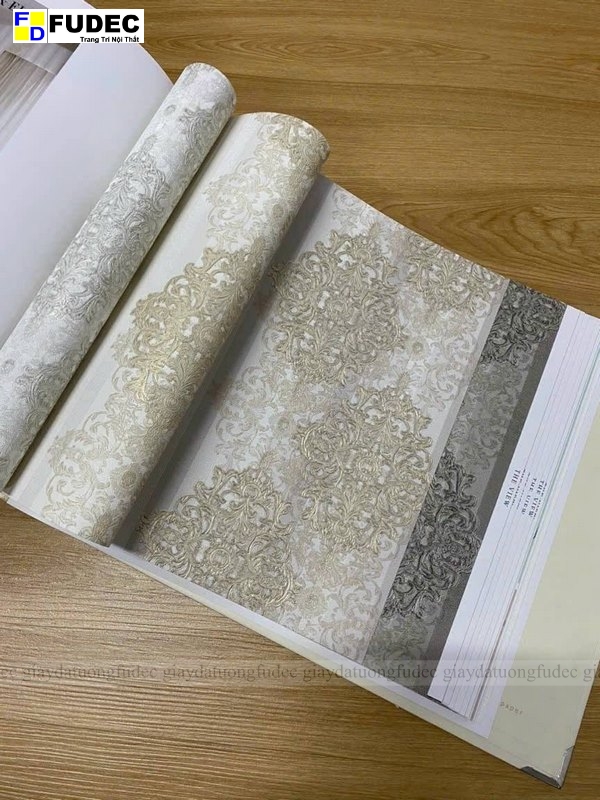 Mẫu giấy dán tường Hàn Quốc hoa văn cổ điển Châu Âu